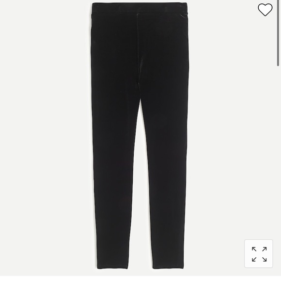 NWT J Crew Black Velvet Leggings k3653 Size L - Picture 2 of 6